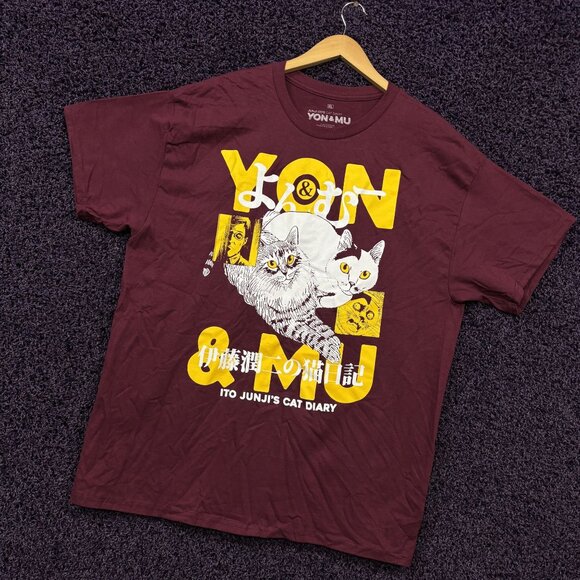 Yon & Mu Junji Ito Cat Diary Horror Manga T-shirt XL - Picture 3 of 4
